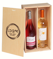 Customisation LDQM - Traditional 2-bottles natural pinewood box - PEFC 7