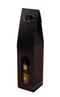 Valisette Porto carton kraft noir/brun 1 bouteille - FSC®7
