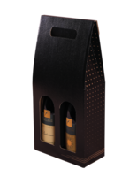 Valisette Porto carton kraft noir/brun 2 bouteilles - FSC®7