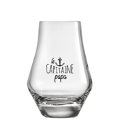 Dylan 18cl black decorated whisky glass - Le Capitaine Papa