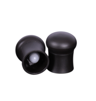 Leo black PVC expansion stopper (for wine and champagne), supplied in a display