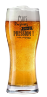 Bobby 45cl beer glass decorated in black - J'suis toujours sous pression
