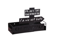 Support Oscar métal noir design Rue de l'Apéro27x9.5x18cm