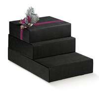 Milan cardboard box with black fabric look 3 bouteilles