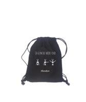 Auckland backbag black cotton canvas - The weekend gym