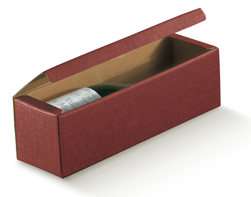 Image du produit Coffret Toronto carton aspect tissu bordeaux 1 bouteille
