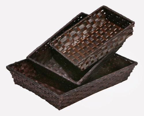 Image du produit Corbeille Rihana bambou chocolat rectangle 31x21x7cm