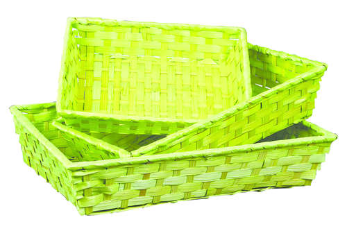 Product image Corbeille Rihana bambou anis. rectangle 24x18x5 cm
