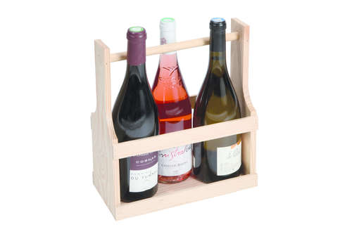 Product image Nino natural wood basket 8 beers 33cl (long neck type)