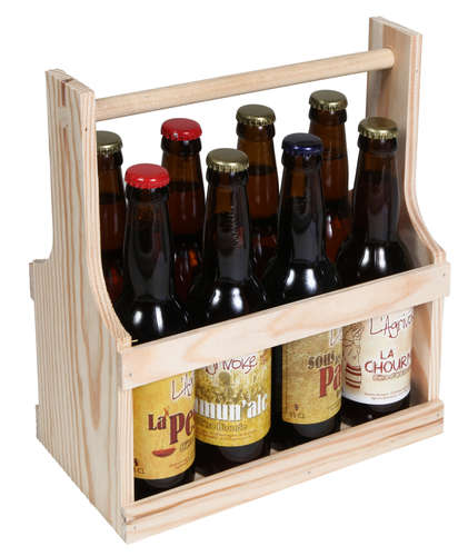 Product image Nino natural fir wood basket 8 beers 33cl (long neck type)