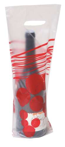 Image du produit Sac Coquelicot plastique givré/rouge 1 bouteille