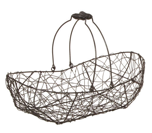 Product image Marcel aged anthracite metal oval basket 45x28x11/16cm