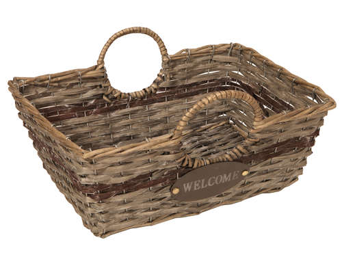Product image Rosanne basket wicker grey/chocolate 31x31x10cm