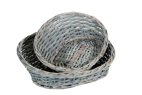 Product image Amélie basket grey ceruse wicker asymmetric 43x35x6/18cm