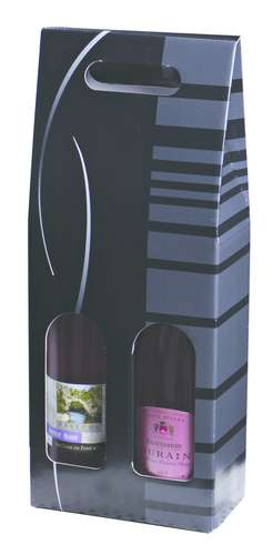 Image du produit Valisette Dallas carton noir/gris 2 bouteilles