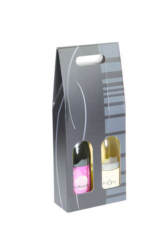 Product image Dallas cardboard box black/grey 2 bouteilles