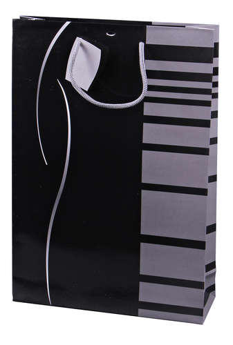 Image du produit Sac Dallas papier pelliculé brillant noir/gris 3 bouteilles - FSC7®