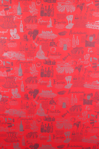 Image du produit Papier cadeau Cépage kraft couché rouge/argent 73gr 0.50x200m