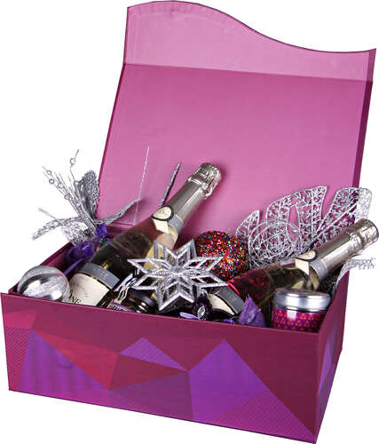 Product image Mexico box in rigid cardboard decorated with Poly cassis 34x22x12cm