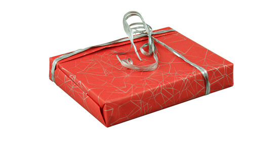 Image du produit Papier cadeau Diamy kraft couché rouge/argent 73gr 0.70x100m
