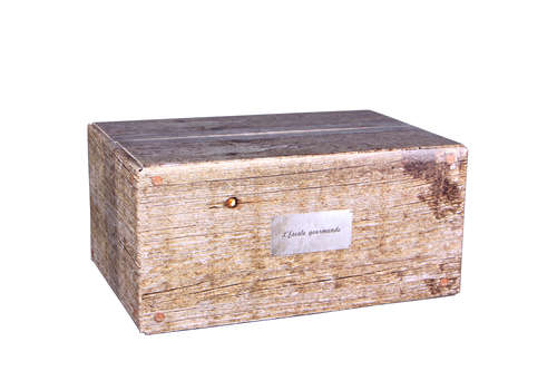 Image du produit Caisse gourmande Lorriane carton imitation bois grisé 33x22x15cm