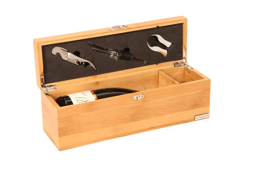 Product image Bamboo wine waiter set 1 bouteille bamboo 3 pieces