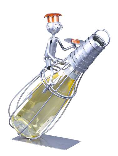 Image du produit Support bouteille Félix métal gris/cuivre - Fouet