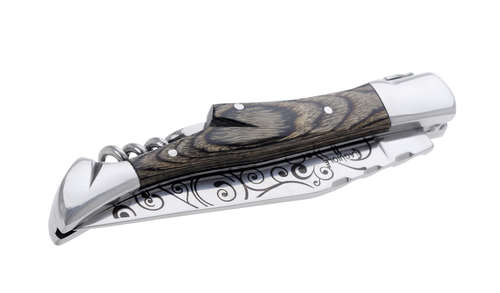 Product image Lourquen corkscrew knife with grey wooden handle Laguiole