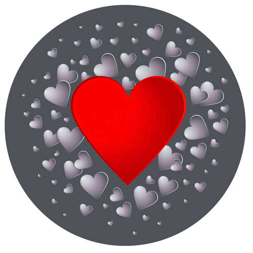 Product image Bouchon Vinolok cristal noir - Love/Coeur rouge