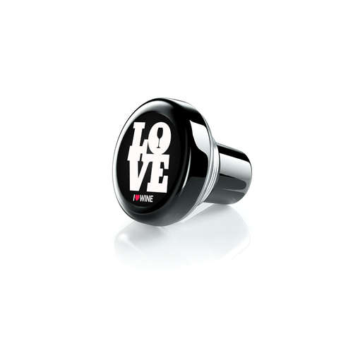 Product image Vinolok black crystal stopper - Love/Black and White