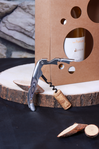 Product image Ermitage corkscrew double rest wooden handle 4 colours assorted gift box