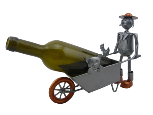 Product image Felix metal bottle holder grey/copper Wheelbarrow