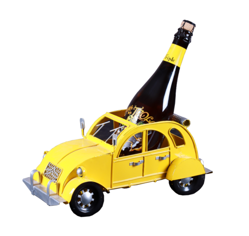 Image du produit Support bouteille Félix métal jaune - 2CV