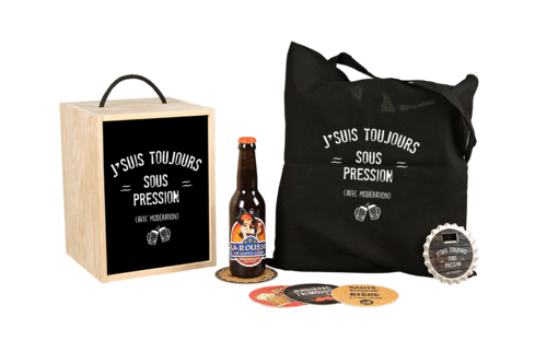 Product image Viano wooden box with black lid 9 beers (long neck type) 3 accessories - J'suis