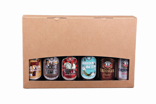 Product image Atlanta smooth kraft cardboard suitcase with 6 beers 33cl (long-neck type)