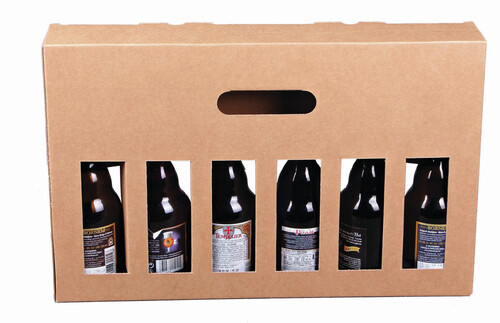 Image du produit Valisette Atlanta carton kraft lisse 6 bières 33/50cl (type Steinie)
