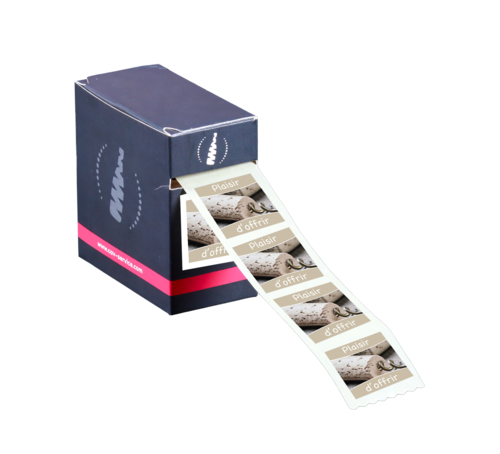 Image du produit Etiquette adhésive carrée taupe - Plaisir d'offrir (boîte de 500)