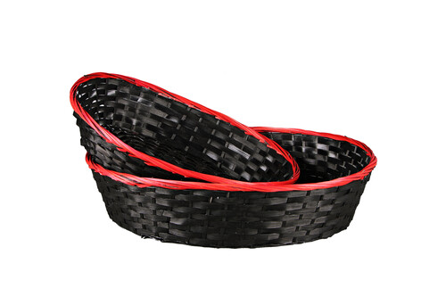 Product image Clara bamboo basket black/red 45x35x10cm