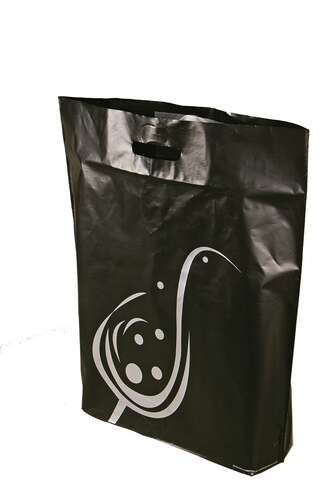 Product image Patch handle plastic bags,60µ,black MDPE film,44.9x50x6cm,1 color877C.