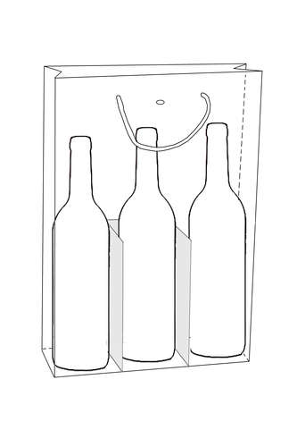 Product image Sac Lorriane pelliculé mat bois grisé 3 bouteilles