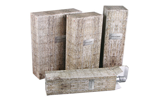 Product image Lorriane imitation wood grey cardboard case 2 bouteilles