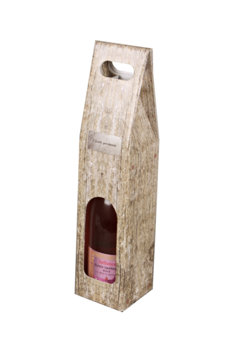 Product image Lorriane grey imitation wood cardboard box 1 bouteille