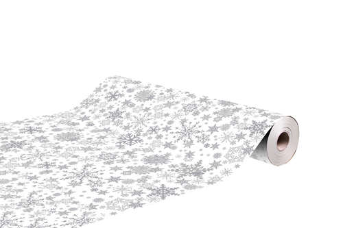 Image du produit Papier cadeau Snow kraft couché blanc/argent 73gr 0.70x100m