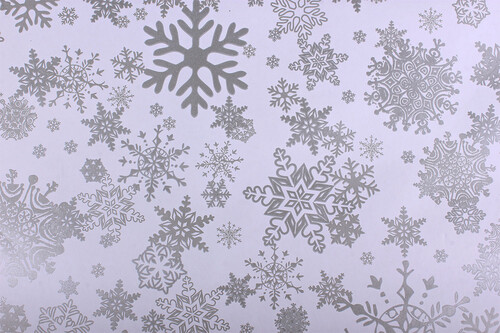 Image du produit Papier cadeau Snow kraft couché blanc/argent 73gr 0.50x200m