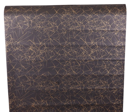 Image du produit Papier cadeau Diamy kraft couché noir/or 73gr 0.70x100m