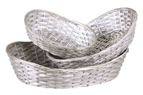 Product image Corbeille Gin bambou gris argent 38x28x7/9cm