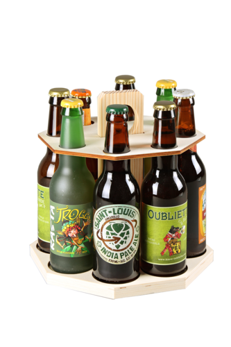 Product image Renzo beer carousel natural wood 8 beers 33cl (long neck type)
