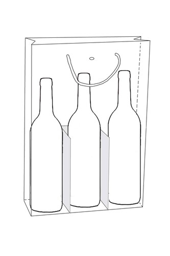 Image du produit Sac Manhattan papier pelliculé mat ardoise/craie 3 bouteilles - FSC 7