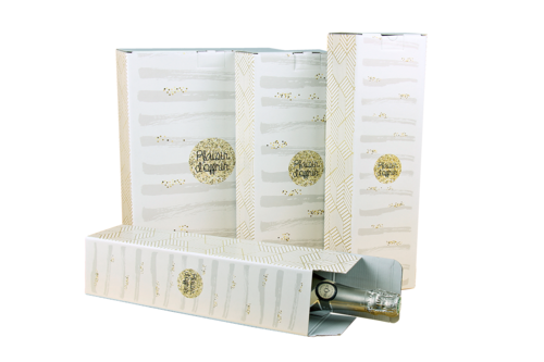 Product image Helsinki 1-bottle white/gold/grey cardboard case - FSC7®