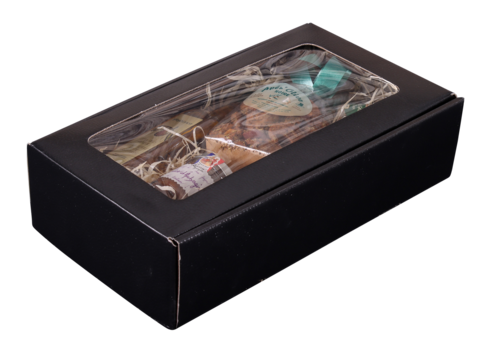 Product image Bernese box with black crocodile look with display case 2 bouteilles